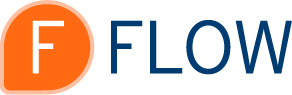 EditShare product logos: FLOW logo in light and dark orange