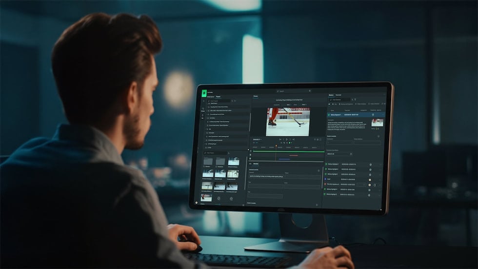 Editor managing media on a desktop workstation